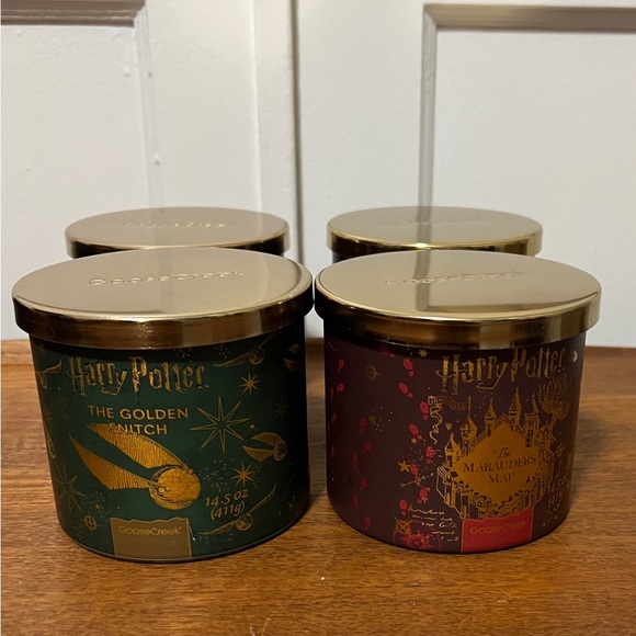 NWT Harry Potter Candle Set of 4 - Snitch Marauder, Deathly Hallows, Hogwarts - Picture 3 of 3